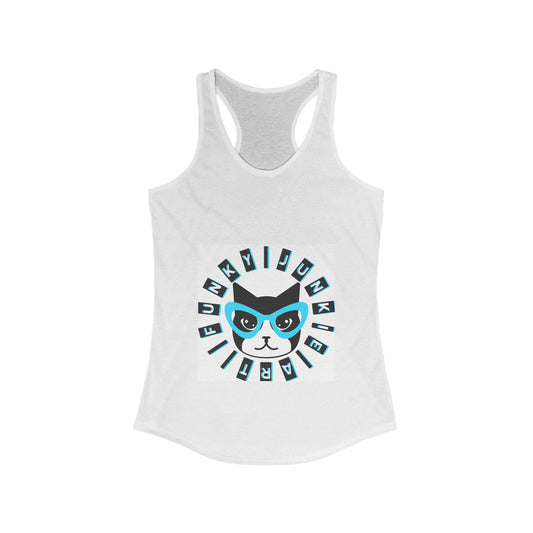 Funky Junkie Art razorback tank in white!😁